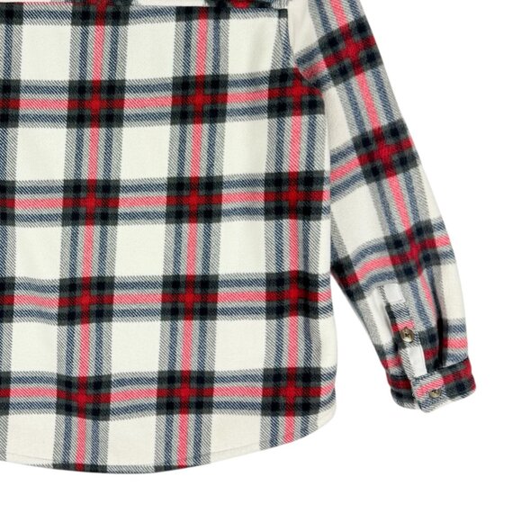 Sage Collective Women's Full Lined Plaid Fleece Grey/Red Shirt Jacket Size M - Picture 5 of 10